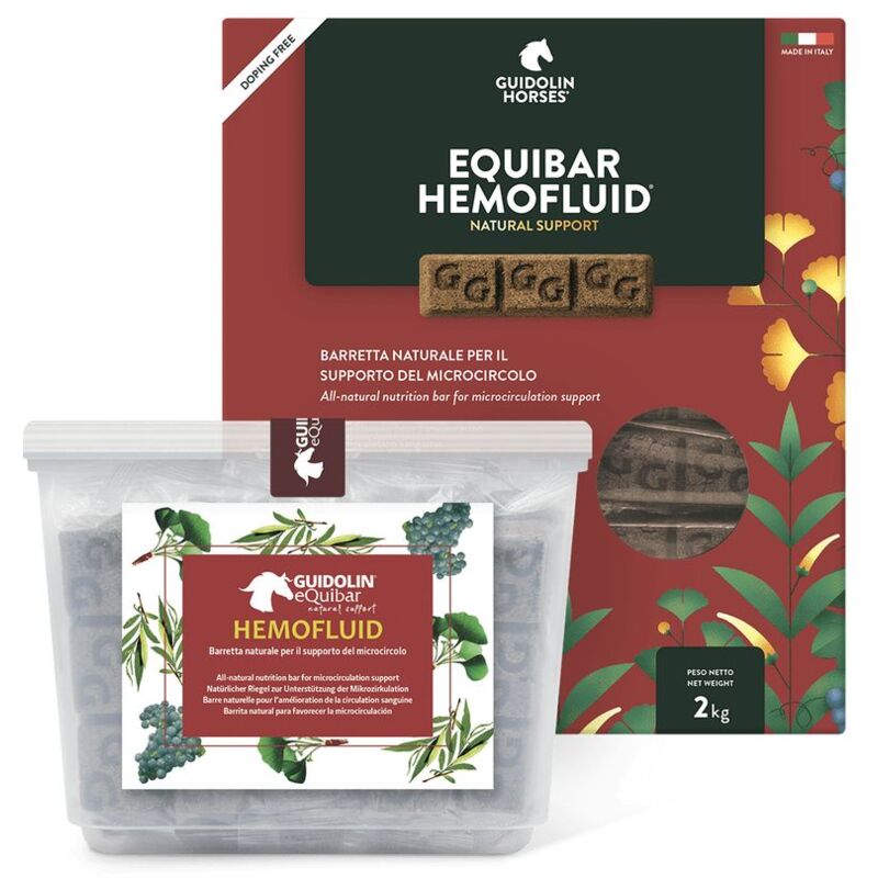 Paquet de 2 kg: Hemofluid Barre naturelle pour les chevaux sujets à l'enflure des membres et aux tendinites
