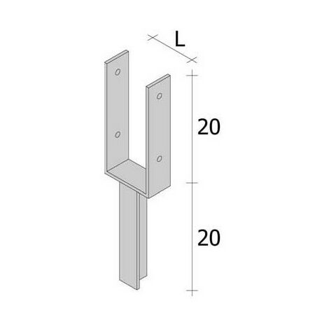Confezione 2 Pz Ancoraggio Palo 9X9 cm per Cemento Alce