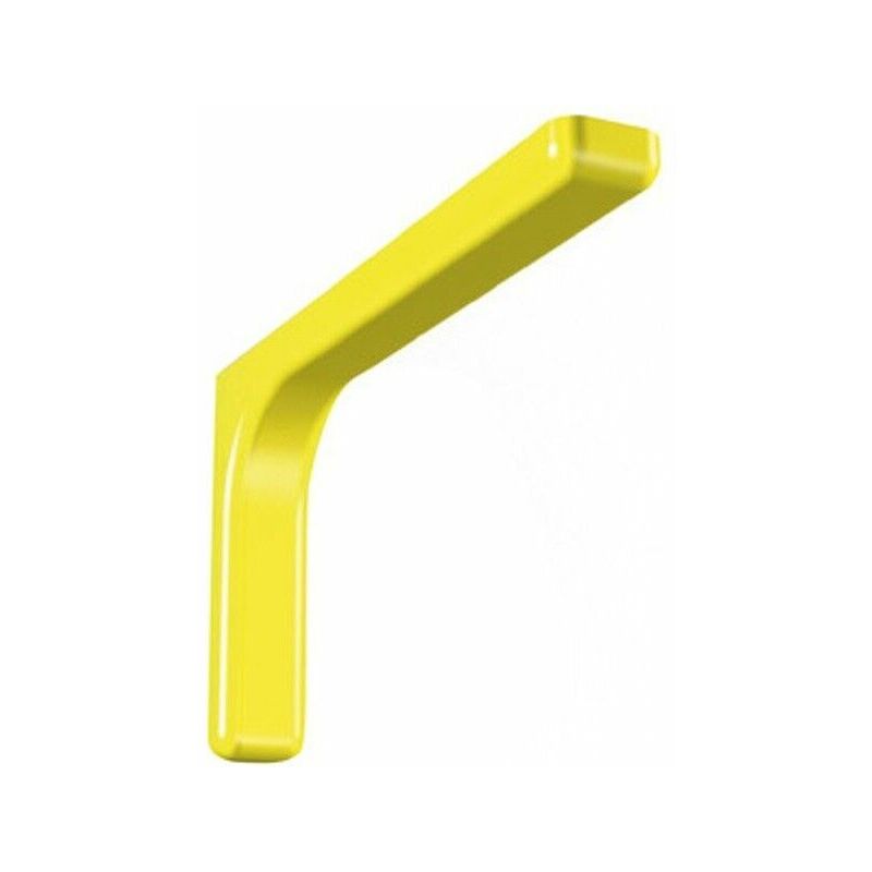 Image of Confezione 2 staffe di supporto in acciaio zinco cromato con copertura plastificata per fissaggio mensole a parete - 12 cm Yellow - Yellow