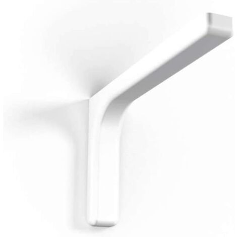 Confezione 2 staffe di supporto in acciaio zinco cromato con copertura plastificata per fissaggio mensole a parete -  White - 12 cm