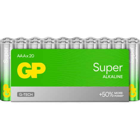 Confezione 20 Batterie GP Super Alcaline Ministilo AAA 24A/LR03