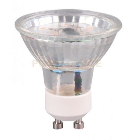 CONFEZIONE 3 LAMPADINE LED ATTACCO GU10 VETRO TRASPARENTE 3W, 250LUMEN, 3.000K D.5CM H. 5,3CM