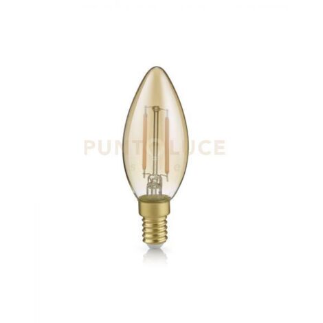 CONFEZIONE 3 LAMPADINE LED WIRE OLIVA AMBRA 2W, 225LUMEN, 2.700K D.3,5CM H. 9,8CM ATTACCO E14