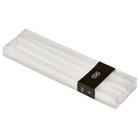 Confezione 4 candele in cera stelo H 25 cm decorazione luminosa Ø 2.10 edg -Panna