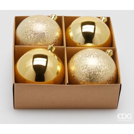 Confezione 4 Palline di natale D.10 Oro