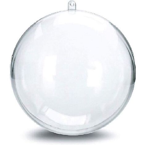 Confezione 4 palline trasparenti 6 cm in plexiglass per albero di natale decorazione natalizia de'coupage per interno esterno