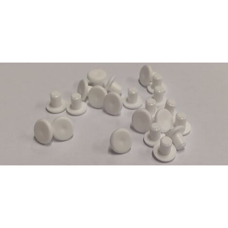 CONFEZIONE 40 PEZZI - PARACOLPI IN PLASTICA MORBIDI BIANCHI Ø5MM