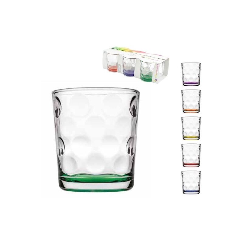 Image of Meking - Confezione 6 bicchieri space in vetro fondo colorato assortito cl 25,5