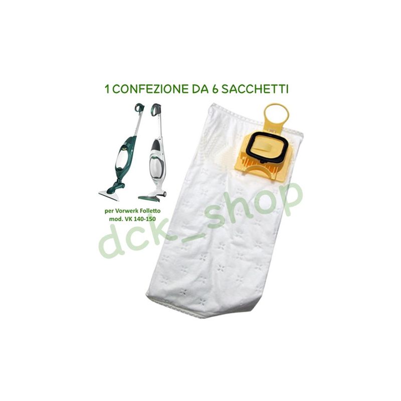 Confezione 6 Sacchetti Per Folletto Vk140 In Tessuto Di Prima Qualita'