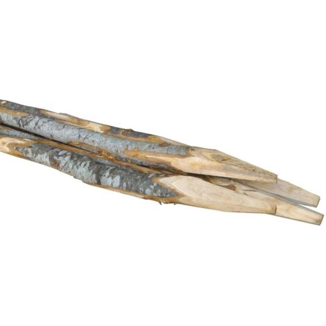 Confezione 7 pz palo tondo castagno semiscortecciato 3–5x125 cm – Punta – Resistenti naturalmente