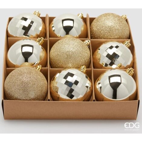 Confezione 9 Palline di natale D.8 Champagne