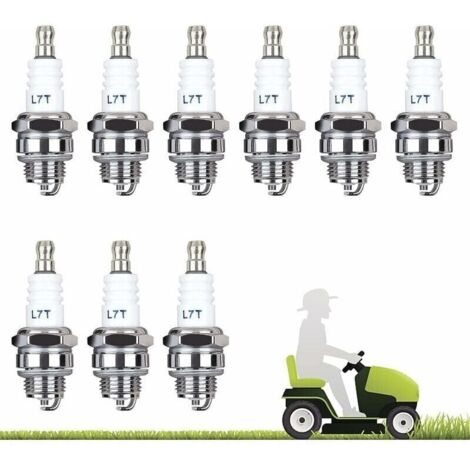 Confezione da 10 candele L7T per motoseghe, decespugliatori, tosaerba e motori a due tempi