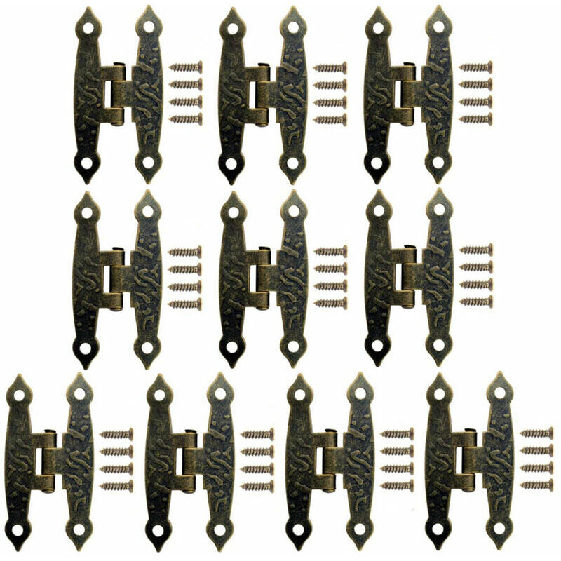 Confezione da 10 cerniere in metallo bronzo per