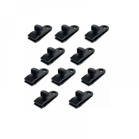 Confezione da 10 clip per tende in plastica, clip per teloni, clip per tende in nylon multifunzionali e sicure, clip per teloni per campeggio, teloni, roulotte, teli ombreggianti da giardino