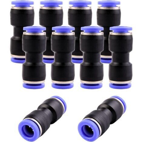 Confezione da 10 connettori pneumatici da 8 mm - Attacco rapido - Pneumatici diritti - 8 mm - Utensili pneumatici per attacchi rapidi con aria compressa