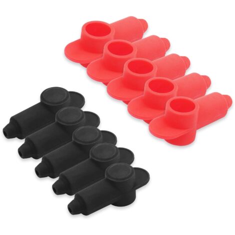 Confezione da 10 copriterminali in silicone per perno batteria alternatore e blocchi di giunzione alimentazione, adatti per cavi 10-2 AWG, 5 coppie rosse e 5 nere