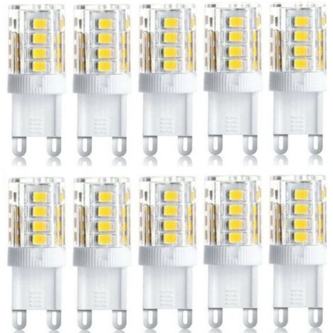 ALOVEZ Confezione da 10 faretti LED, luce decorativa LED, lampadina LED G9, 5 W bianco caldo bianco freddo, lampadine LED a risparmio energetico, lampadina alogena sostitutiva, AC 230 V non dimmerabile