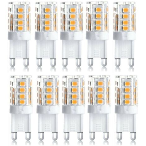Confezione da 10 faretti LED, luci LED decorative, lampadine LED G9, 5W bianco caldo/bianco freddo, lampadine LED a risparmio energetico, lampadine alogene di ricambio, AC 230V non dimmerabili