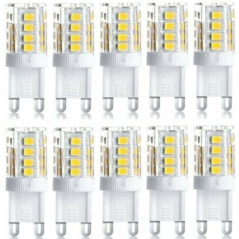 Confezione da 10 faretti LED, luci LED decorative, lampadine LED G9, 5W bianco freddo, lampadine LED a risparmio energetico, sostituzione lampadine alogene, AC 230V non dimmerabili