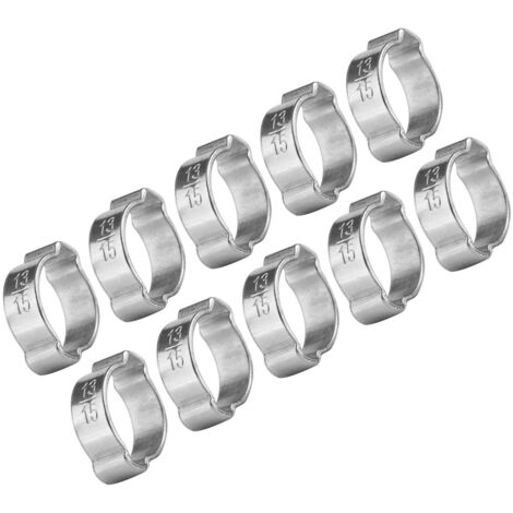 Confezione da 10 fascette stringitubo zincate a doppia orecchio da 13-15 mm - per tubi del carburante