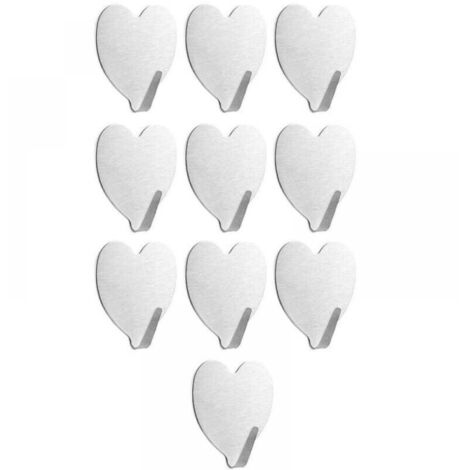 Confezione da 10 ganci per bagno, ganci adesivi, ganci per asciugamani in acciaio inossidabile, ganci da parete per cucina e bagno
