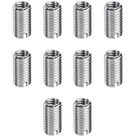 Confezione da 10 inserti filettati M8/M10 – Dadi autofilettanti in acciaio inox – Resistenti alle vibrazioni – Per la riparazione di filettature