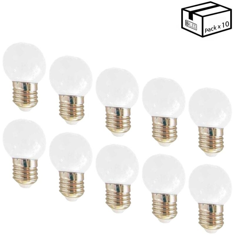 Lotto 10 lampadine LED E27 1W - 1 colore - Bianco Caldo