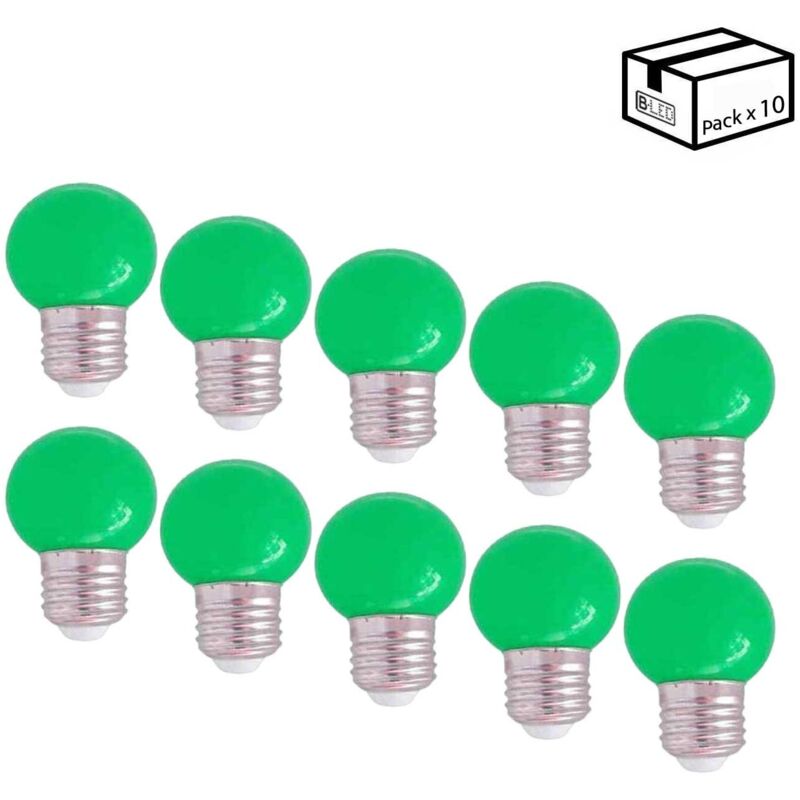 Image of Confezione da 10 lampadine E27 1W led 1 colore Temperatura di colore Verde - Verde