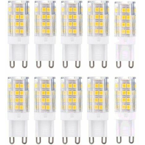 VOLAVO Confezione da 10 lampadine LED G9, bianco caldo 3000K 5W equivalenti a 40W 420 lumen lampadine alogene non dimmerabili.