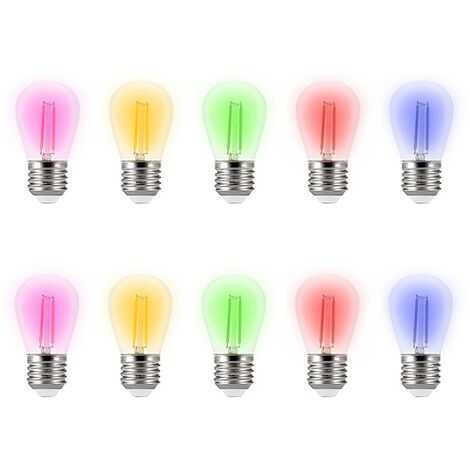 Confezione da 10 Lampadine Led per catena di luci E27 ST45 2W Multicolore Wisdom