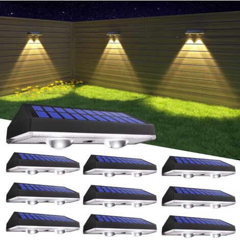 Confezione da 10 luci solari per recinzione da giardino, impermeabili, in 3 modalità di colore, per la decorazione del cortile, della porta del patio