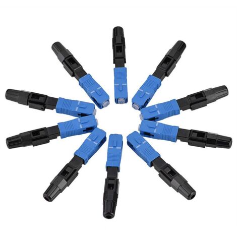 Confezione da 10 pezzi di connettori rapidi SC/UPC per fibra ottica, adattatori monomodali per FTTH/ODF.