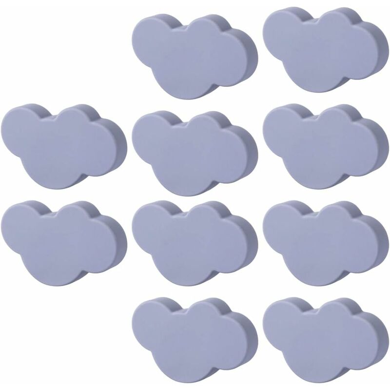 Image of Fortuneville - Confezione da 10 pomelli per mobili per camera dei bambini a forma di nuvola (grigio)