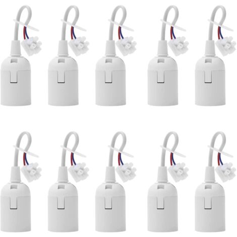 Confezione da 10 portalampada E27 con cavo 4A 250V per lampadine a incandescenza e LED