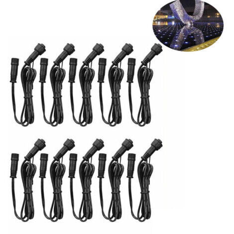 Confezione da 10 prolunghe OIMG a 2 pin per illuminazione monocromatica da esterno, 1 m (3,28 piedi) con connettori maschio e femmina a 2 pin su entrambe le estremità per illuminazione a LED monocroma