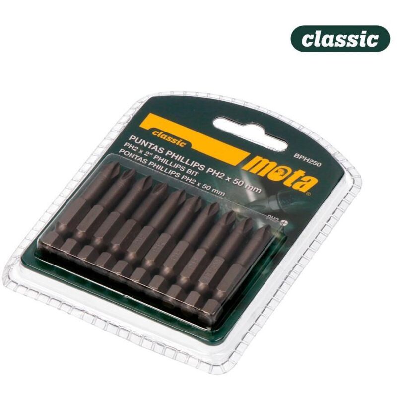Mota - Confezione da 10 punte in acciaio ph2 x 50mm 1/4' bph250