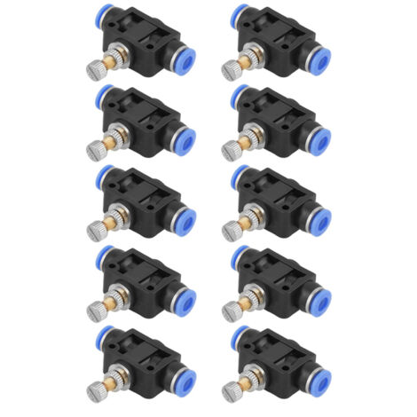 Confezione da 10 regolatori di velocità a connessione rapida, connettore per valvola di controllo del flusso d'aria pneumatica da 6 mm