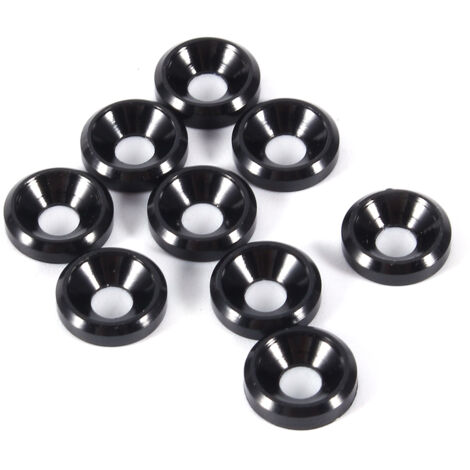 Confezione da 10 rondelle svasate M3 anodizzate in lega di alluminio nero