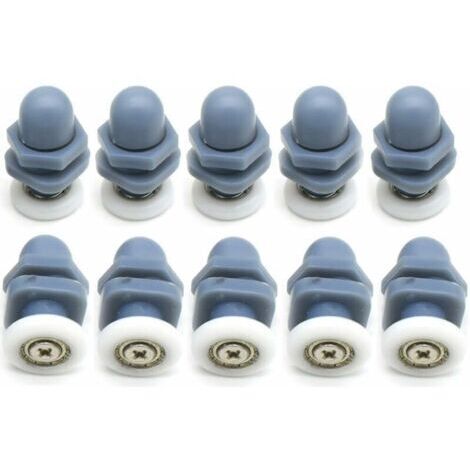 Confezione da 10 rulli per porta doccia, 20 mm