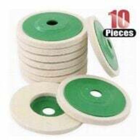 Confezione da 10 tamponi lucidanti in lana da 4 pollici (10 cm) per smerigliatrici angolari - RAPANDA