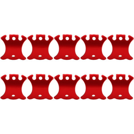 Confezione da 10 tenditori per corde da tenda in alluminio curvo con fibbia di regolazione, fermo e tenditore per corde da campeggio (taglia S).