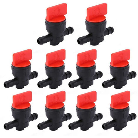 Confezione da 10 valvole di intercettazione/arresto carburante/gas in linea retta da 1/4" per piccoli motori
