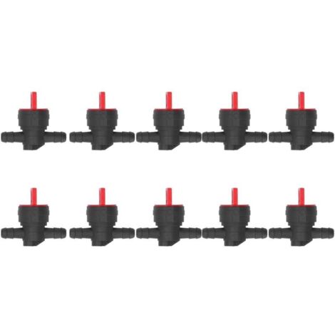 Confezione da 10 valvole di intercettazione del carburante, valvola di intercettazione del carburante in linea da 1/4", rubinetto del carburante on/off per piccoli motori per trattorini tosaerba 49476