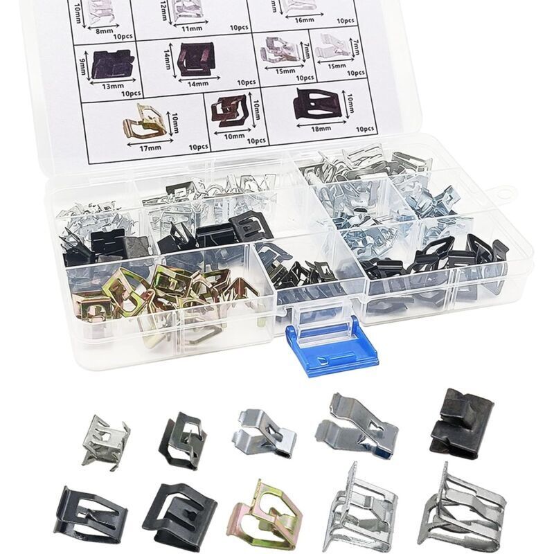 Confezione Da 100 Clip A Forma Di U Per Finiture Auto, 10 Misure, 4...