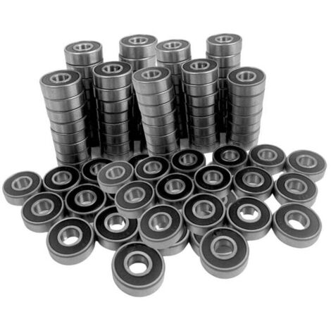 Confezione da 100 cuscinetti 608 2RS, 8 x 22 x 7 mm, cuscinetti a sfere RS con guarnizione di grasso per skateboard