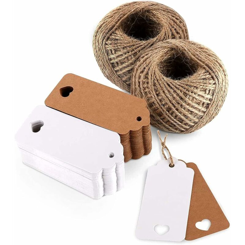 Confezione da 100 etichette in carta kraft con