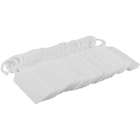 Confezione da 100 etichette per piante, cartellini in plastica da appendere - Riutilizzabili e impermeabili - 11 x 2,4 cm - Bianco