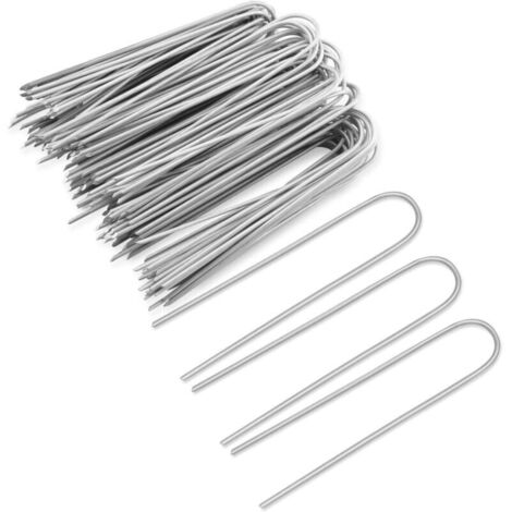 Confezione da 100 picchetti di fissaggio in acciaio, 2,9 mm, lunghi 150 mm, larghi 25 mm