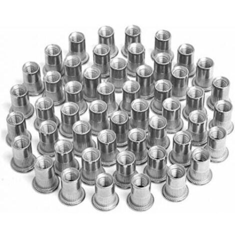 Confezione da 100 rivetti in acciaio inox M4, M5, M6 e M8 per riparazione e decorazione di mobili.