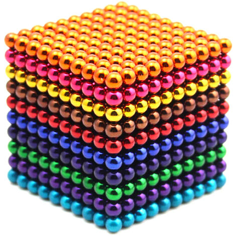 Confezione da 1000 sfere magnetiche da 3mm Set di cubi magnetici magici Costruzione di giocattoli Sollievo dallo stress 10 colori Colori misti Età 10+